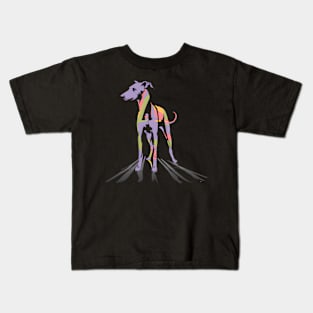 Whippet Dog Sighthound Minimal Art Kids T-Shirt